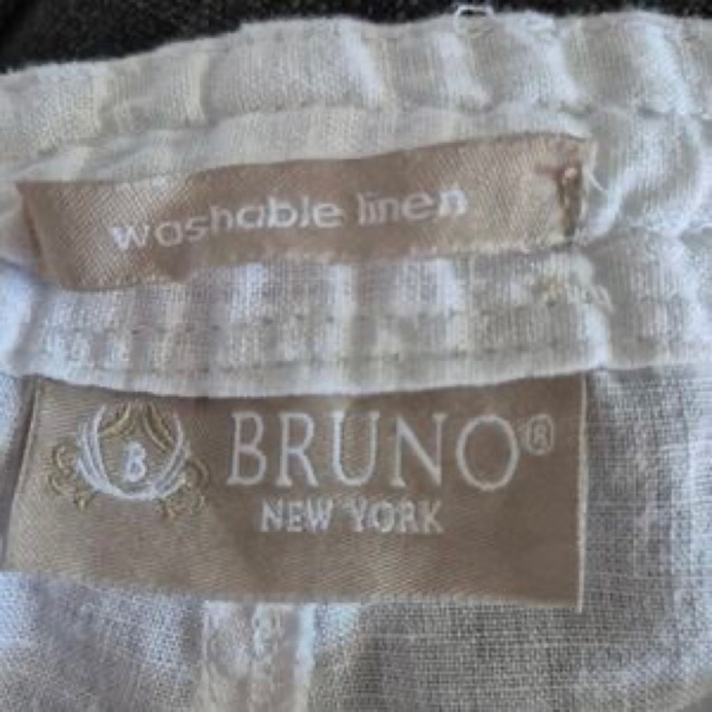 Men's White Linen Drawstring Pants - Picture 3 of 8